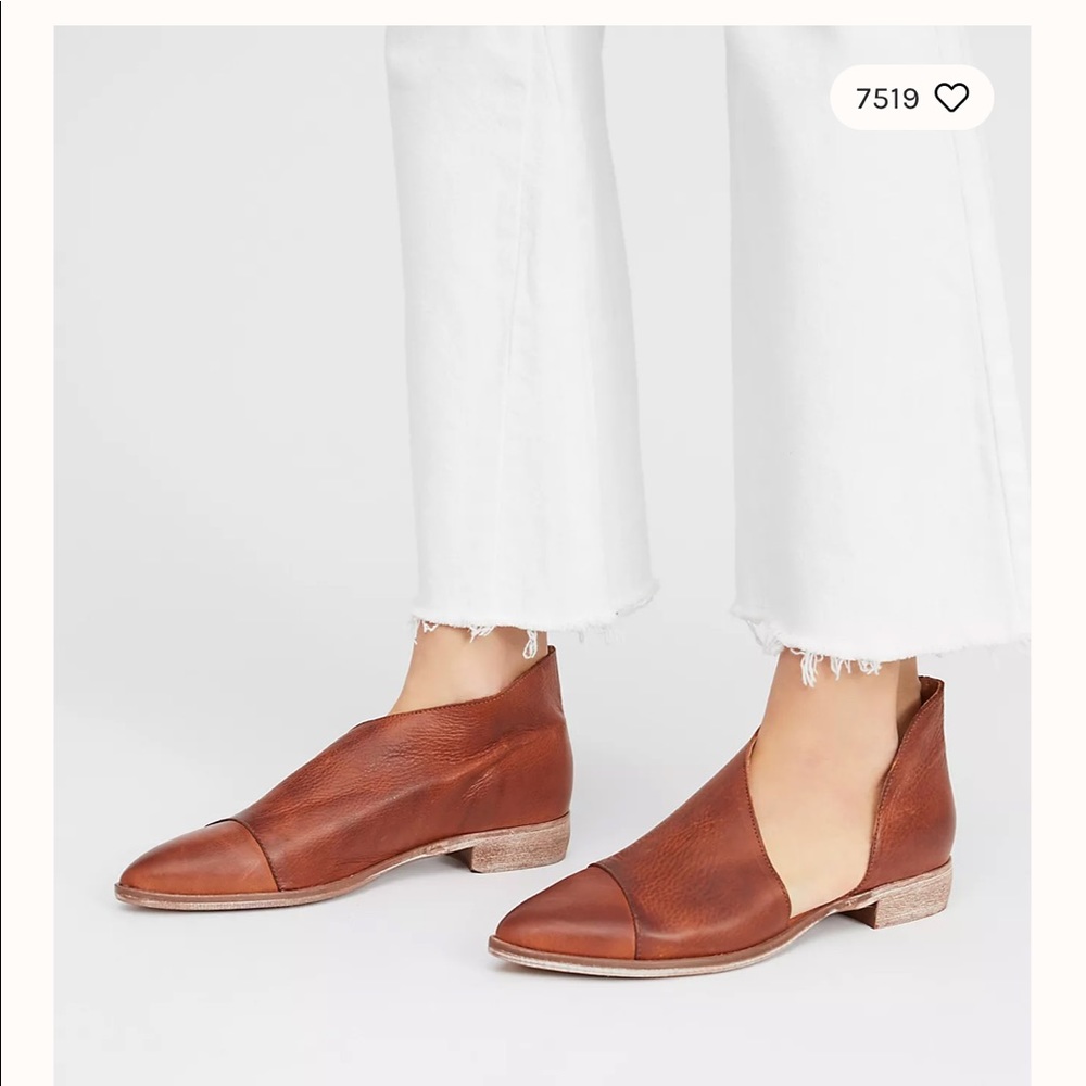 ⭐️ Free People Leather Royale Flat (Whiskey)🥃 ⭐️